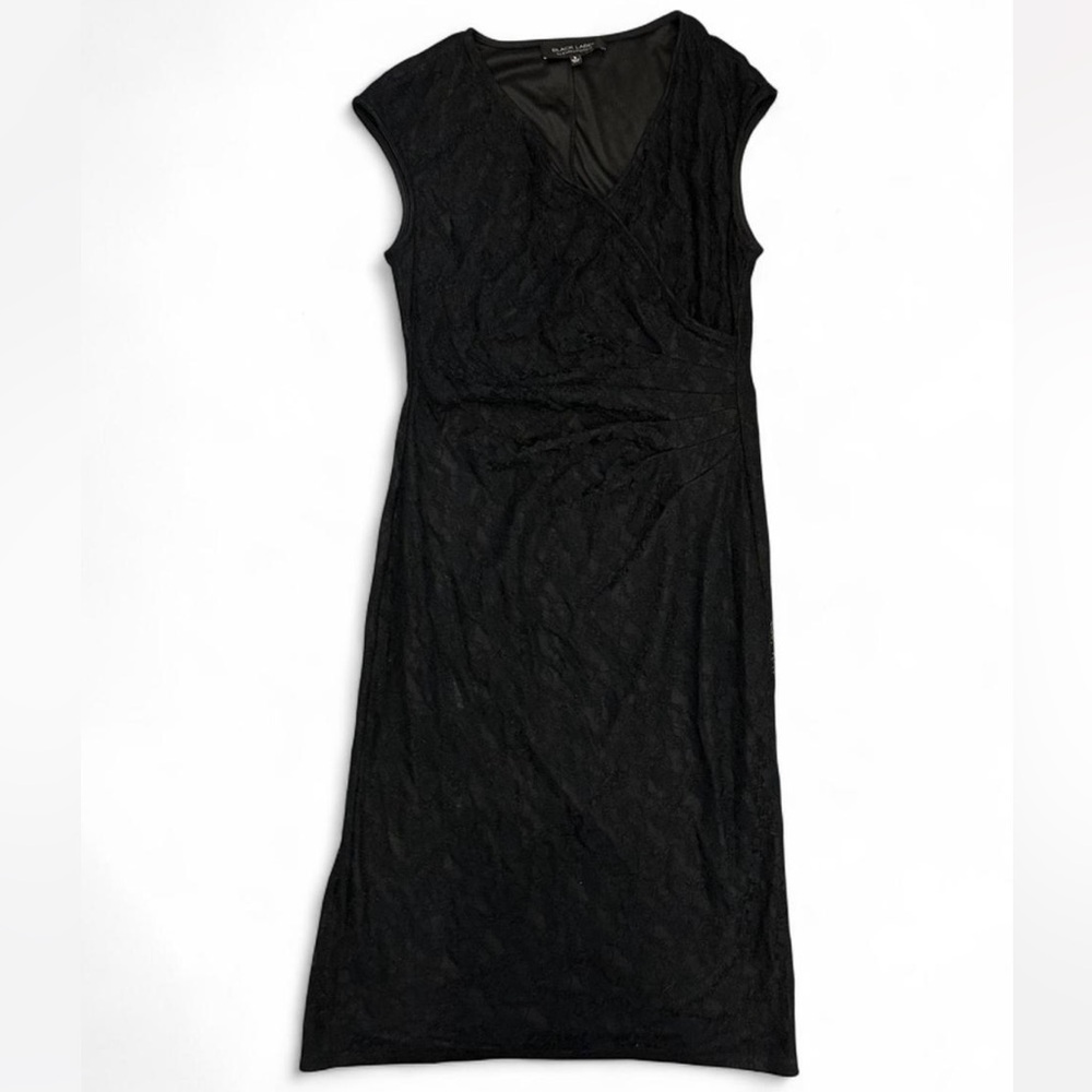 Evan Picone Classic Black Lace Dress - LBD